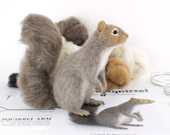 Needle Felted Squirrel Kit and Tutorial