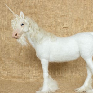 Made to Order Needle Felted Unicorn: Custom needle felted animal sculpture