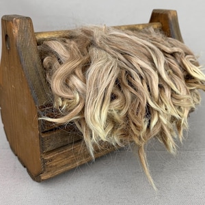 Washed Medium Fawn Suri Alpaca Locks: 1 ounce (Legend) Fiber for Felting, Spinning or Doll Hair