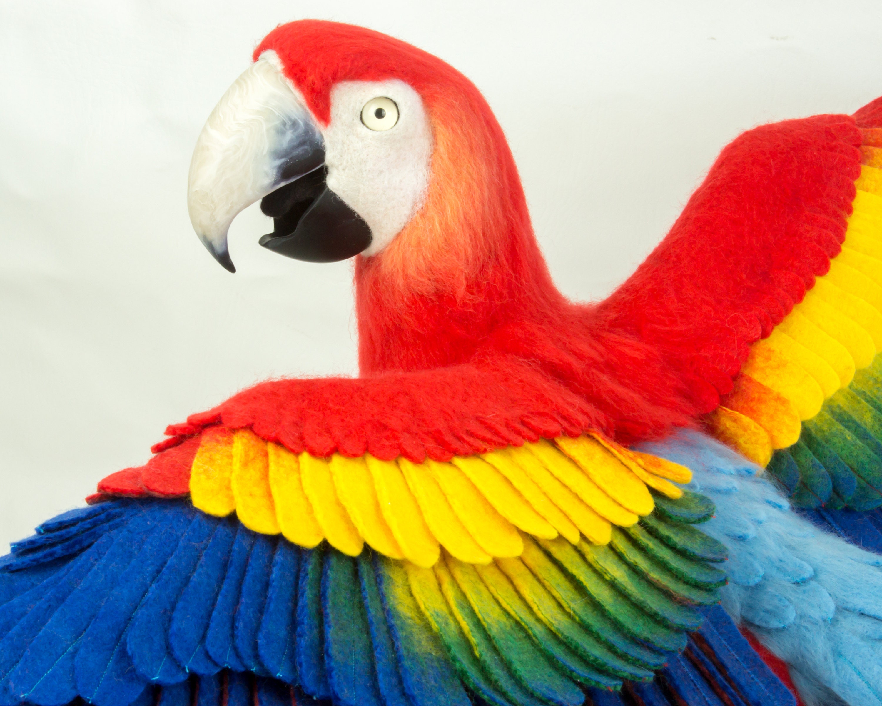 Made To Order Needle Felted Macaw Custom Needle Felted Animal Sculpture