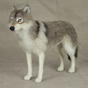 Made to Order Needle Felted Wolf: Custom needle felted animal sculpture