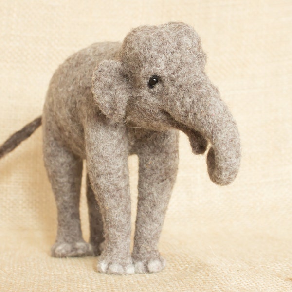 Penelope the Elephant: needle felted animal sculpture