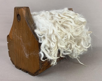 1 oz Washed White Suri Alpaca Locks: (Rio Gold) Fiber for Felting, Spinning or Doll Hair