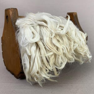 1 oz Washed White Suri Alpaca Locks (Loxey’s Lucky) Fiber for Felting, Spinning or Doll Hair
