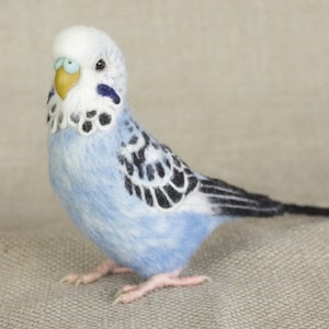 Made to Order Needle Felted Budgie: Custom needle felted animal sculpture