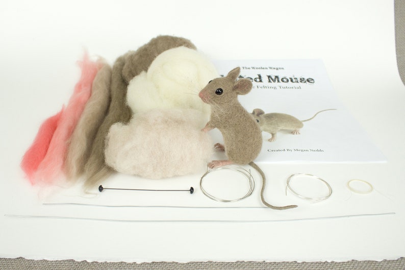 Needle Felted Mouse Kit and Tutorial Etsy