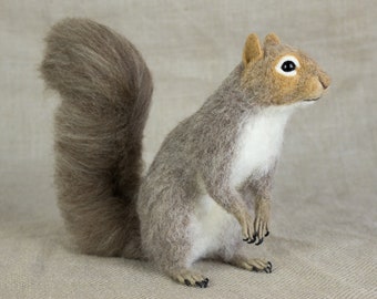 Made to Order Needle Felted Squirrel: Custom needle felted animal sculpture