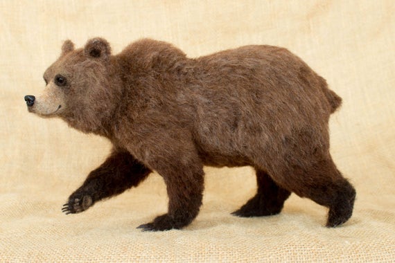 Needle Felted Felting project Animals Brown Bear Cute Craft