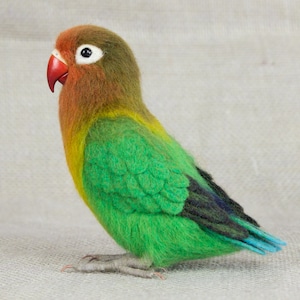Made to Order Needle Felted Lovebird: Custom needle felted animal sculpture