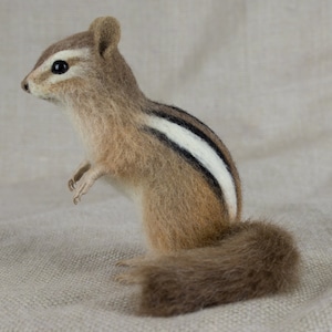 Made to Order Needle Felted Chipmunk: Custom needle felted animal sculpture