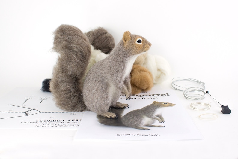 Needle Felted Squirrel Kit and Tutorial Etsy