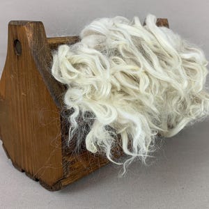 1 oz Washed White Suri Alpaca Locks: (Collette) Fiber for Felting, Spinning or Doll Hair