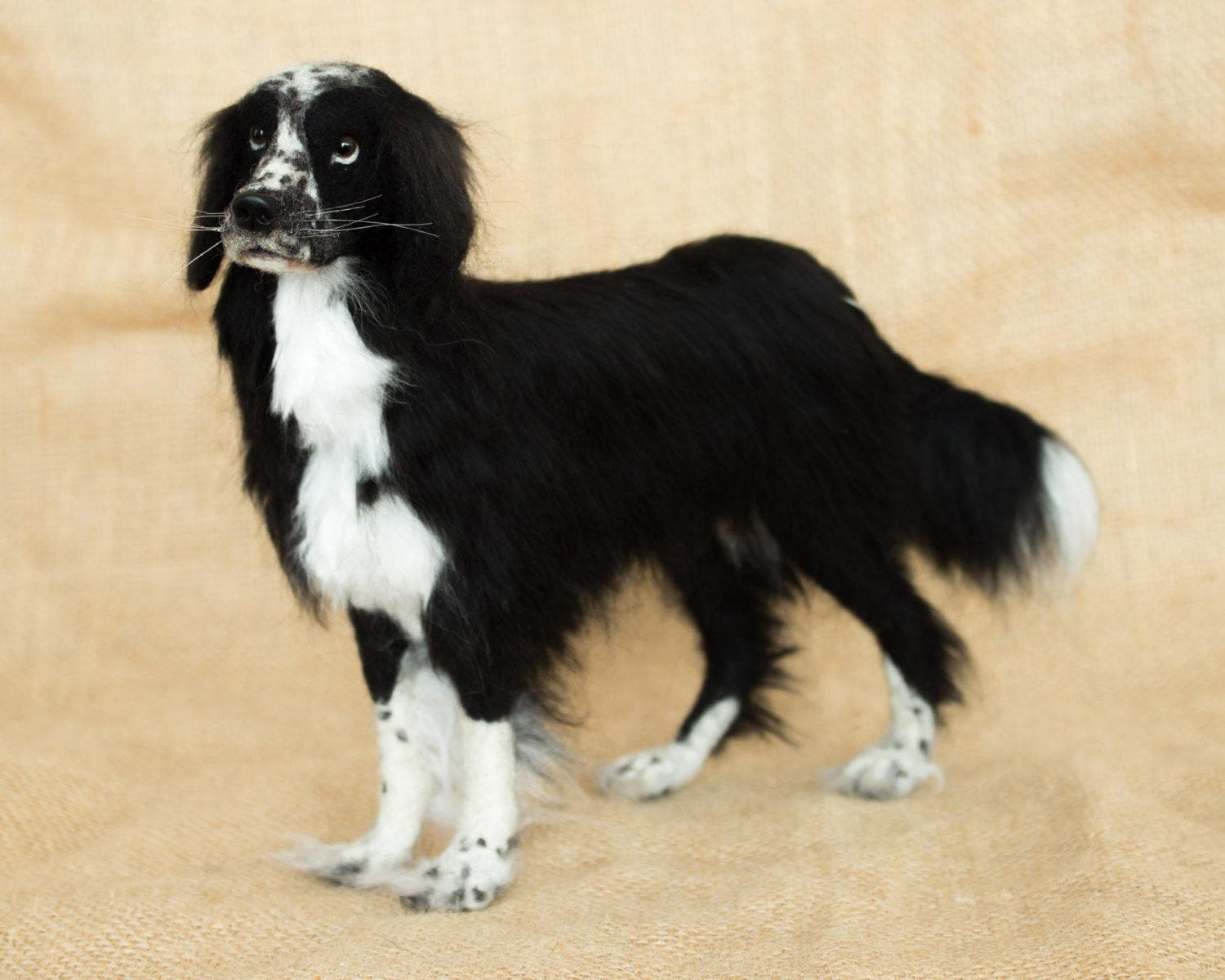 Made to Order Needle Felted Dog longhaired Custom needle