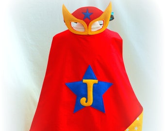 Personalised superhero cape and mask set