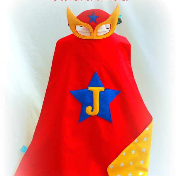 Personalised superhero cape and mask set