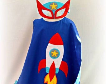 Rocket Astronaut Superhero Cape and Mask Set