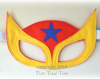Superhero mask yellow and red