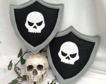 Handmade felt knight viking skull shield