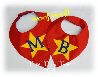 Personalised dog bandana superhero style