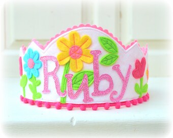 Personalised Folk Summer flower birthday crown