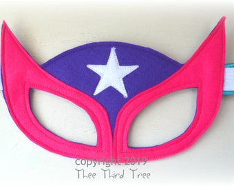 Superhero mask purple and pink