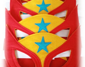 Superhero mask yellow and red