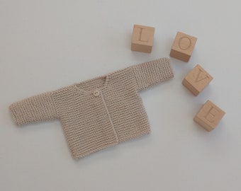 Knitting Pattern for Simple Premature Baby Cardigan