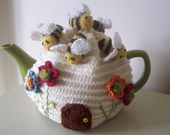 Knitting Pattern for Busy Bees Tea Cosy