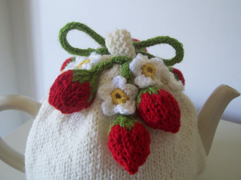 Knitting Pattern for Strawberry Fields Tea Cosy Knitting Pattern image 2