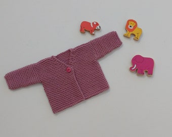 Kntting Pattern for Rose Premature Baby Cardigan