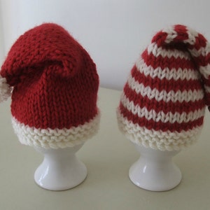 Knitting Pattern  PDF for Santa and Elf Hat Egg Cosies in ENGLISH only