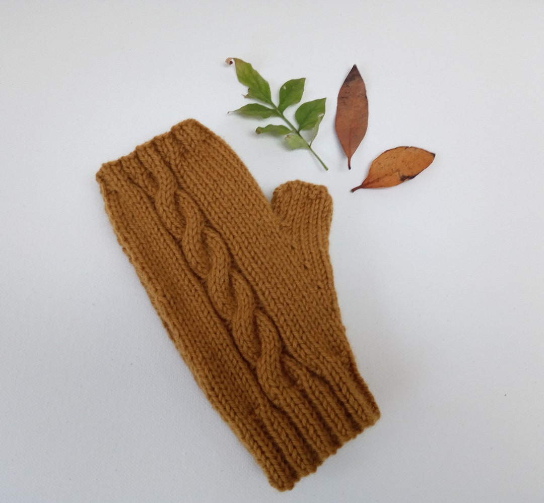 Knitting Pattern PDF for Cable Fingerless Mitts in ENGLISH Only - Etsy