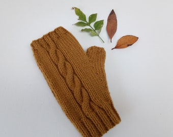 Knitting Pattern for Cable Fingerless Mitts