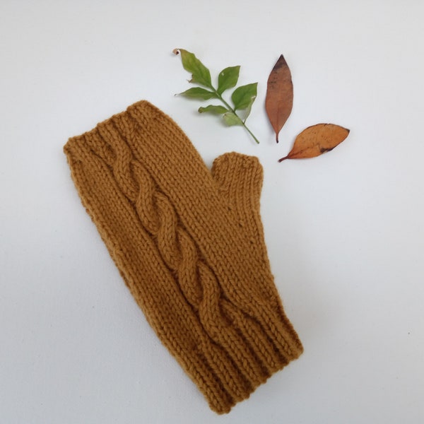 Knitting Pattern for Cable Fingerless Mitts