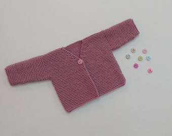 Knitting Pattern for Rose Baby Cardigan