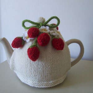 Knitting Pattern for Strawberry Fields Tea Cosy Knitting Pattern image 1