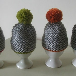 Knitting Pattern  PDF for Pom Pom Egg Cosies in ENGLISH only