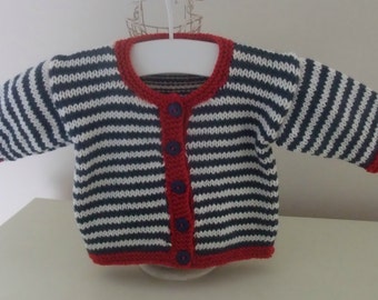 Knitting Pattern For Nautical Baby Cardigan