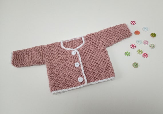 Modèle de tricot PDF pour cardigan Hope pour bébé prématuré en - Main Image