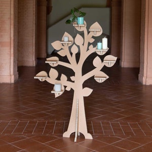 Albero del Caffè - Expositor de papelão sustentável com prateleiras para eventos e lojas