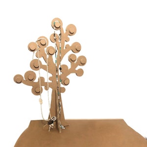 Albero espositore per gioielli, espositore per collana di cartone, porta collane, per vetrina per mercatino