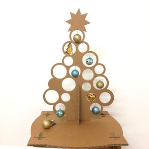 40" Ornament display tree stand, Cardboard Christmas tree, christmas tree ideas, christmas tree store, family tree zero waste