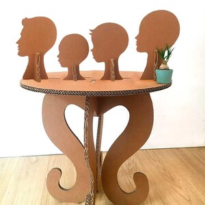 Manichino testa donna bambino neonato  per fasce cappello berretto, espositore di cartone, per mercatino vetrina ecologico SET di 4