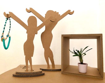 Mini Mannequin Necklace Rack, Jewelry and Crochet Bag Display Stand for Craft Shows and Fairs