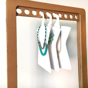 10 peças cabides de joias em forma de vestido, suportes de joias pendurados, cabides de faixa de cabeça, cabides de suspensão, cabides de joias