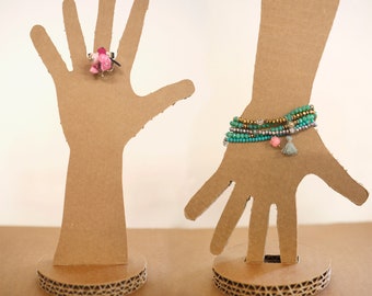 Espositore Per Gioielli A Forma Di Mano – 1 Paio Di Manichini Bianchi Per Anelli E Bracciali