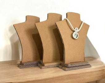 Cardboard Jewelry Display Ideas, Modern Jewelry Bust, Necklace