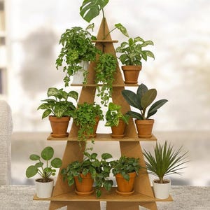 Triangular Cardboard Display Stand with Shelves, Christmas Tree Shape, Eco Floor Display for Fairs, Pop-up Shops & Retail Windows - Fir Tree