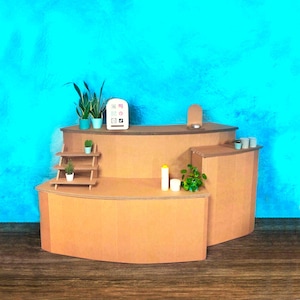 TERRAZZE ESPOSITIVE: Stand modulare di Banconi Circolari a livelli, stand pieghevole di cartone per fiere ed eventi green