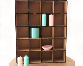 Cardboard display cube shelf, decorative shelf, jewelry display case, essential oil shelf for craft fair, eco friendly